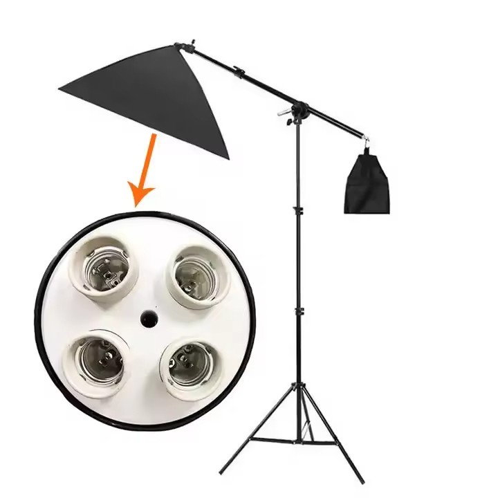 Professional Photography Equipment Kit 4-Socket Lamp Holder and for Softbox Set for Photo Video Studio Accessory