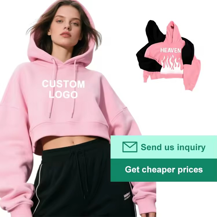 Custom logo Cotton Designer Heavyweight Cropped Streetwear Unisex Women Men Hoodie