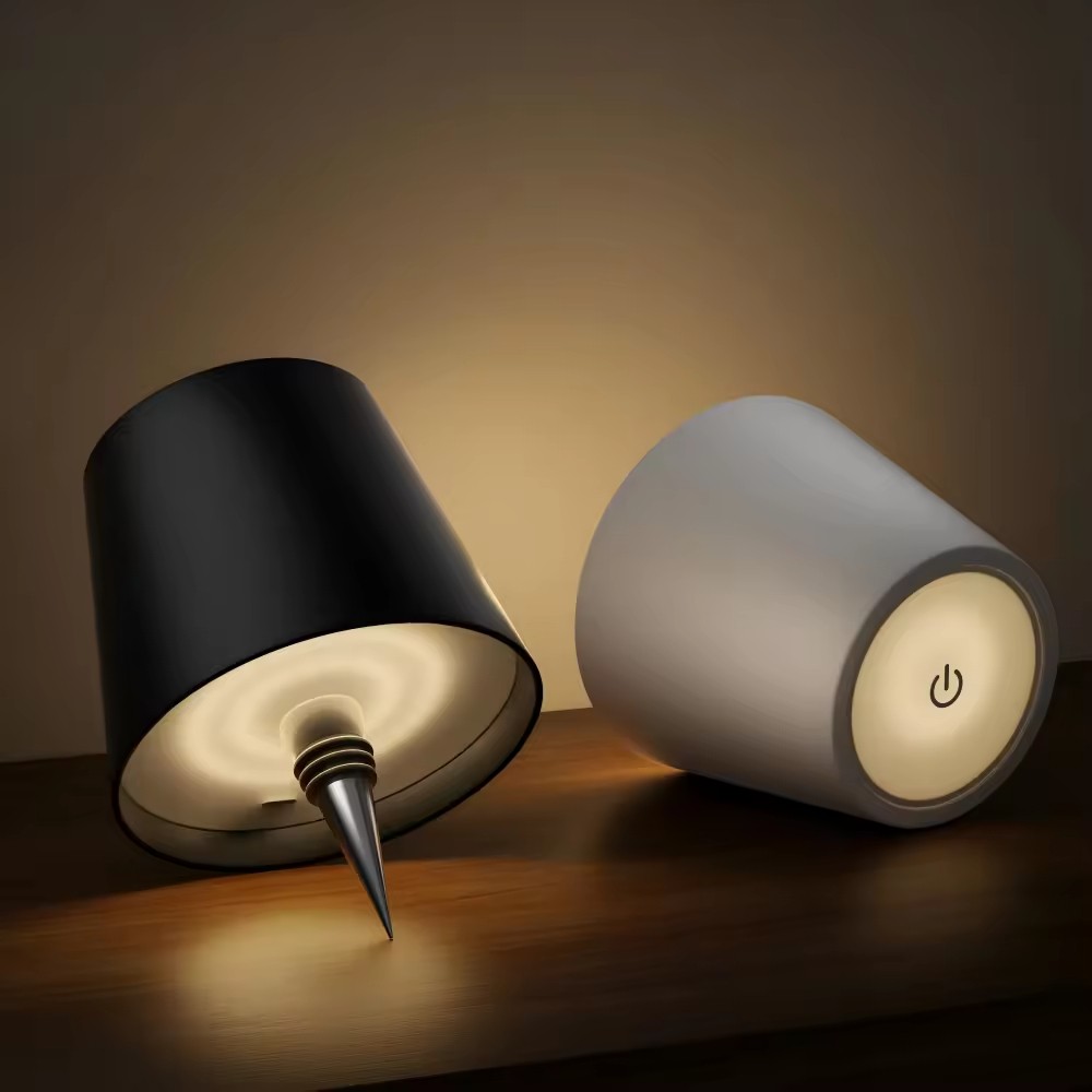 Wireless USB Rechargeable Wine Bottle Table Lamp Portable Home Decor Touch Control LED Night Light for Bar Hotel Party